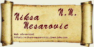 Nikša Mesarović vizit kartica
